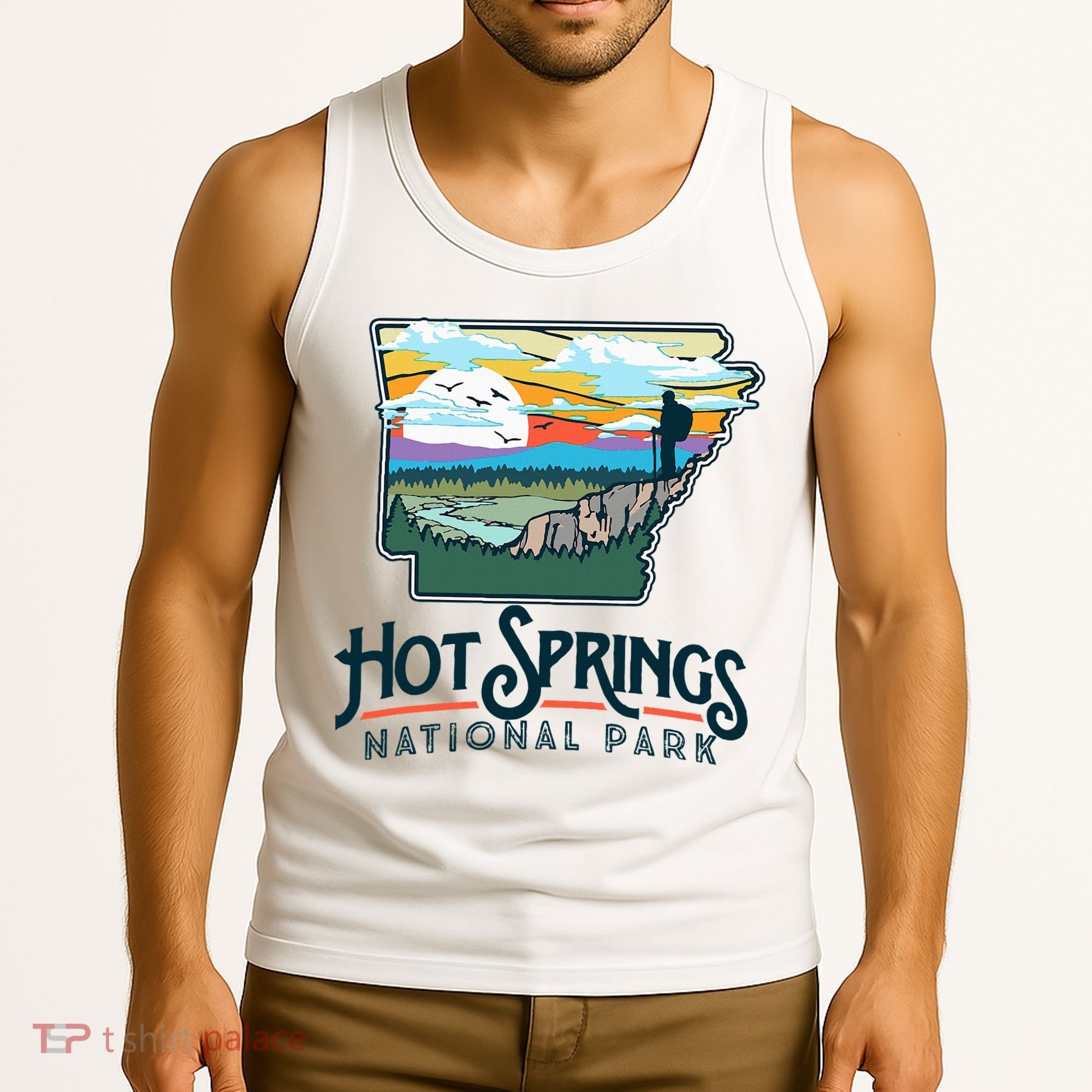 Hot Springs National Park Arkansas Nature Illustration  Tank Top
