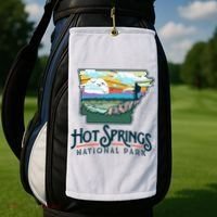 Hot Springs National Park Arkansas Nature Illustration  Golf Towel thumb 2