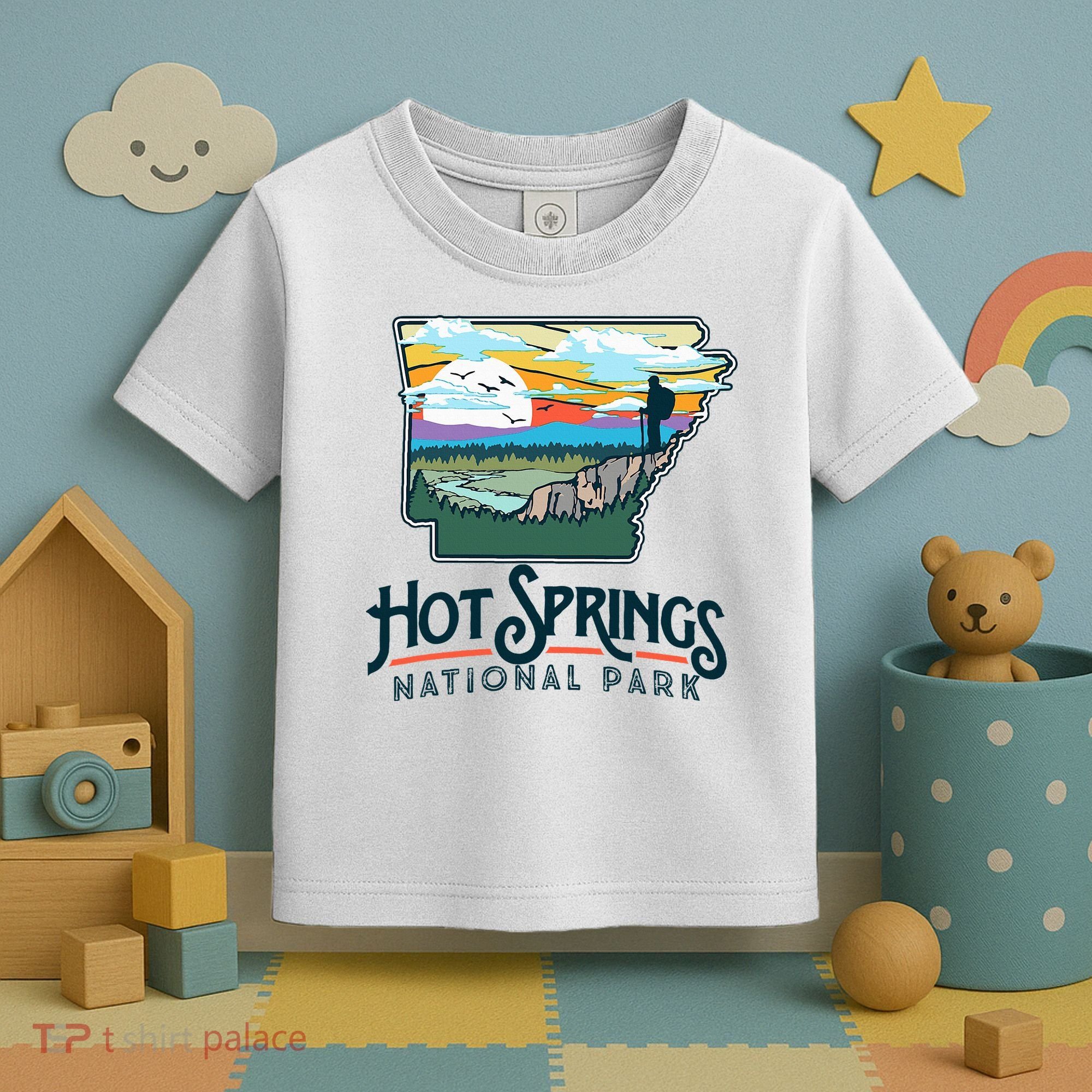Hot Springs National Park Arkansas Nature Illustration  Toddler T-Shirt