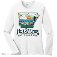 Hot Springs National Park Arkansas Nature Illustration  Women's Long Sleeve Shirt thumb 0