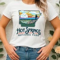 Hot Springs National Park Arkansas Nature Illustration  Women's T-Shirt thumb 2