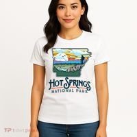 Hot Springs National Park Arkansas Nature Illustration  Women's T-Shirt thumb 4