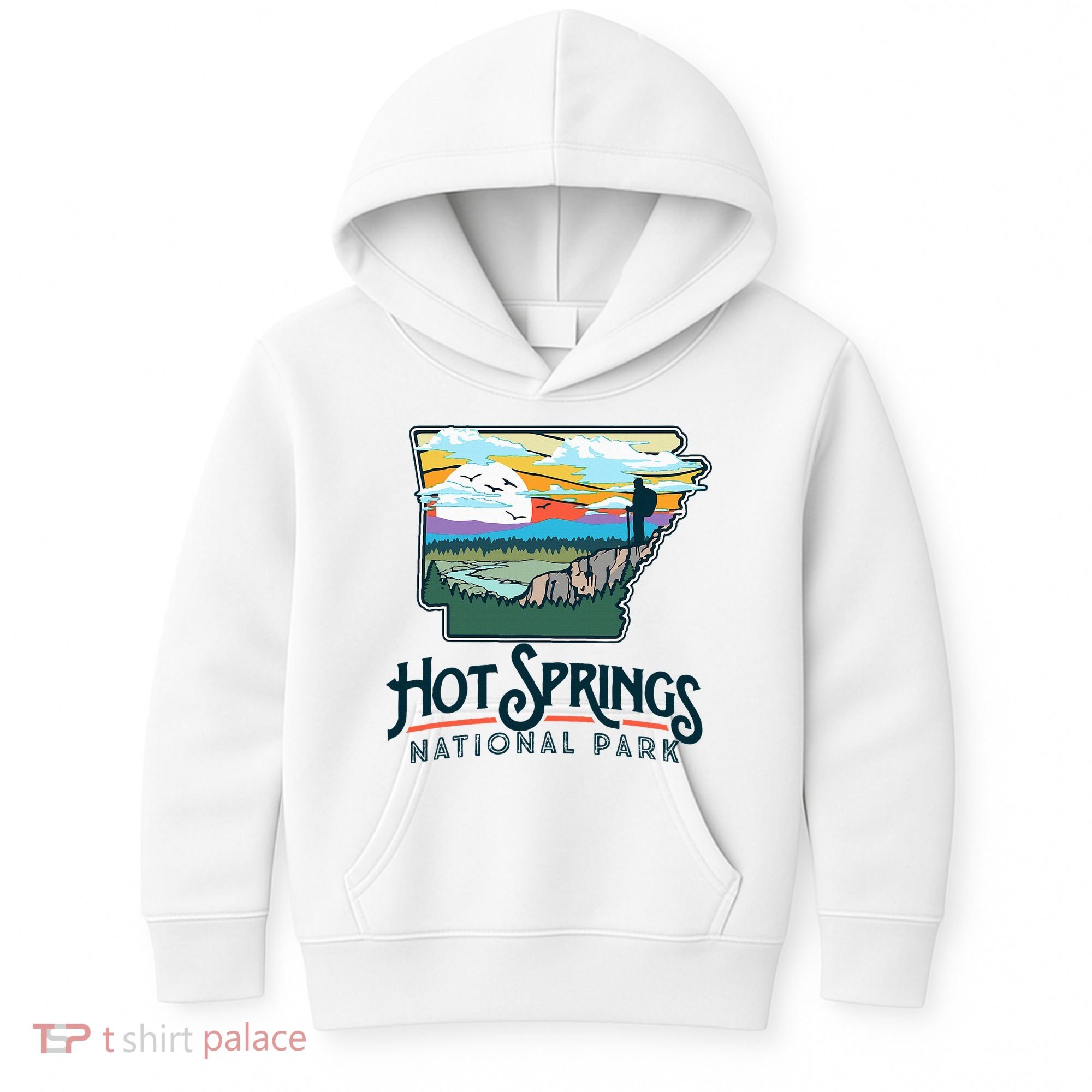 Hot Springs National Park Arkansas Nature Illustration  Kids Hoodie