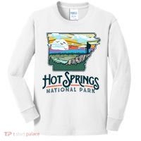 Hot Springs National Park Arkansas Nature Illustration  Kids Long Sleeve Shirt thumb 0