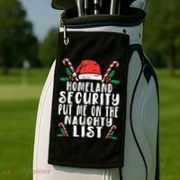 Homeland Security Naughty List Christmas Cute Gift Golf Towel thumb 2