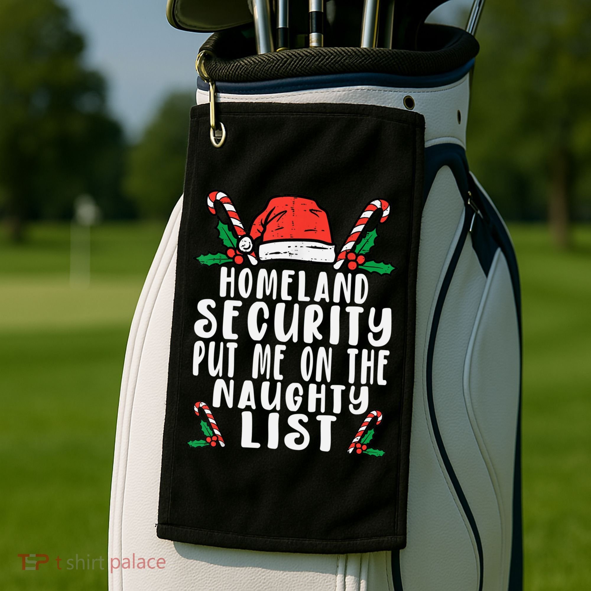 Homeland Security Naughty List Christmas Cute Gift Golf Towel