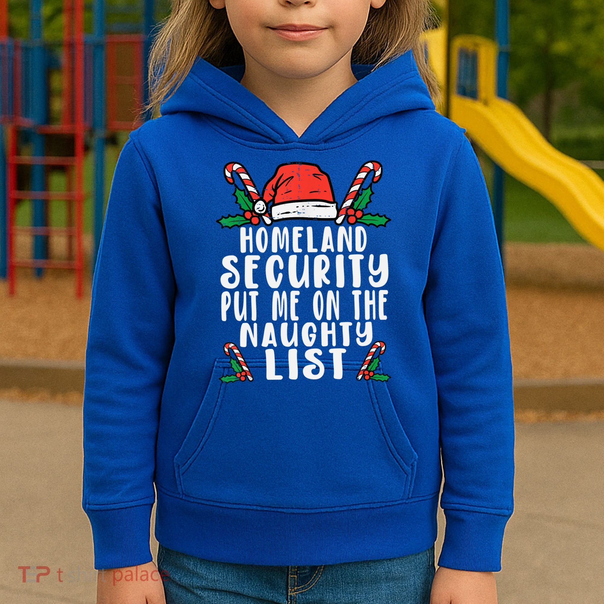 Homeland Security Naughty List Christmas Cute Gift Kids Hoodie