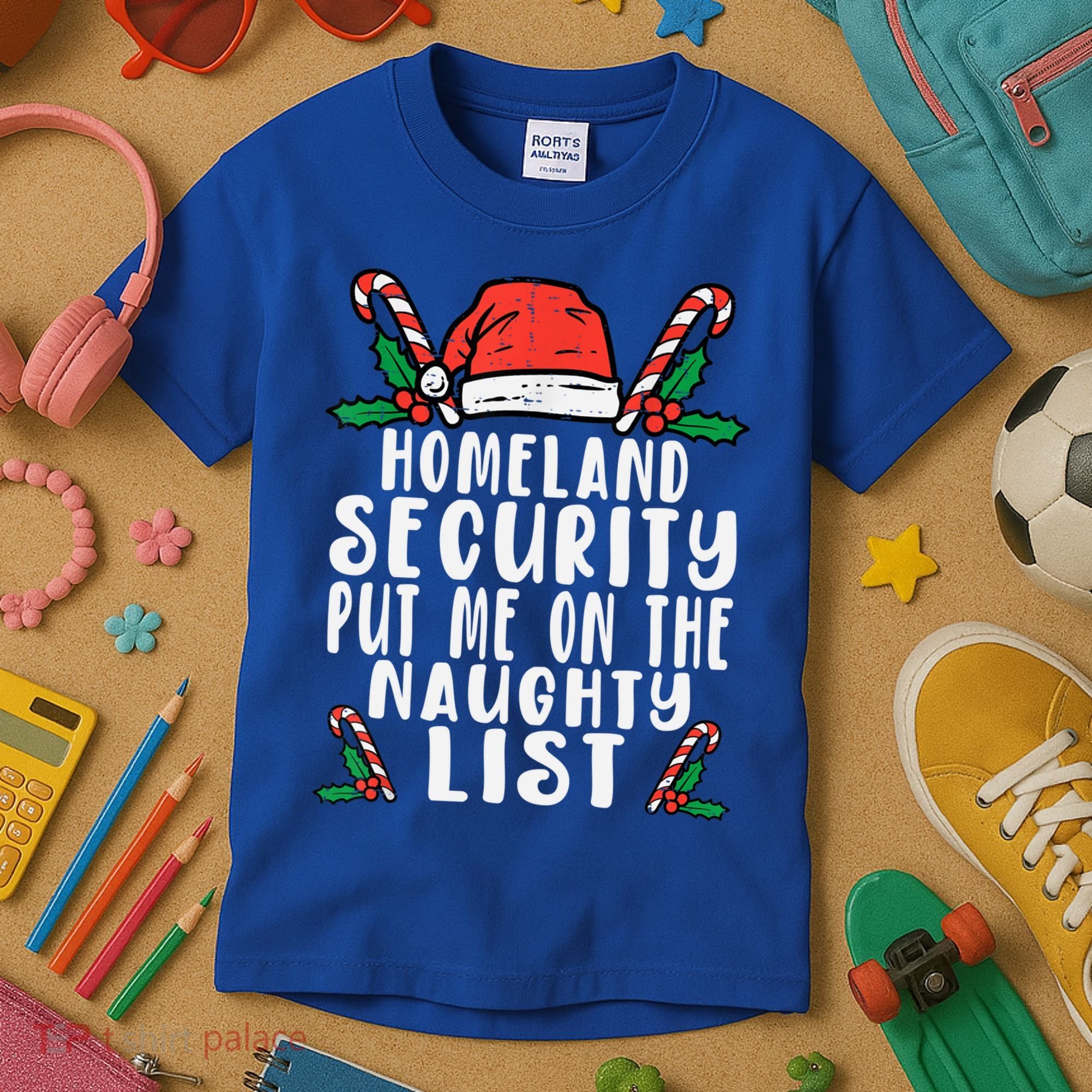 Homeland Security Naughty List Christmas Cute Gift Kids T-Shirt