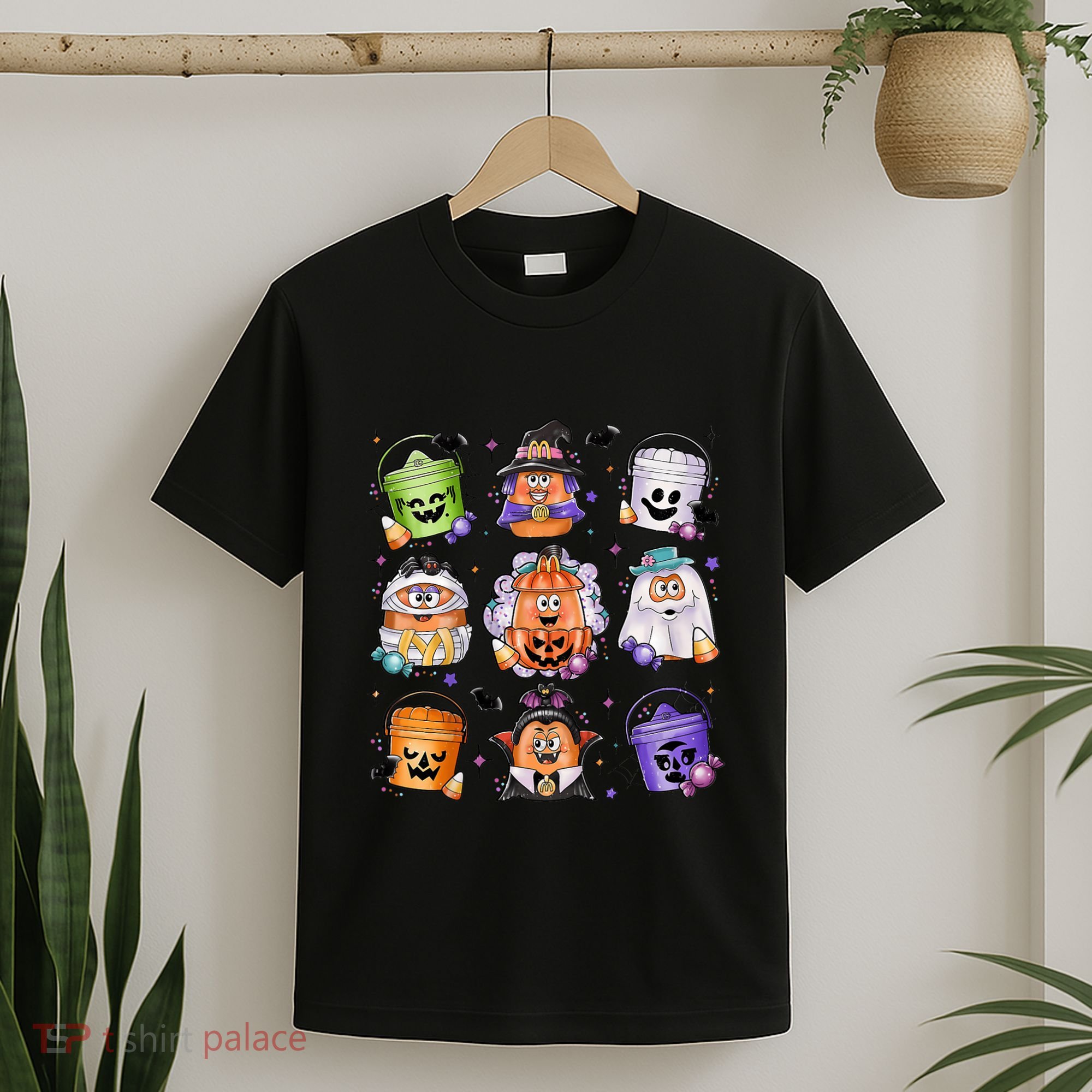 Halloween Spooky Nugget Cute Scary Movie Characters Night T-Shirt