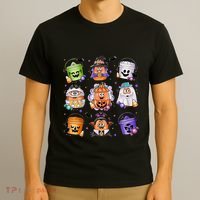 Halloween Spooky Nugget Cute Scary Movie Characters Night T-Shirt thumb 3