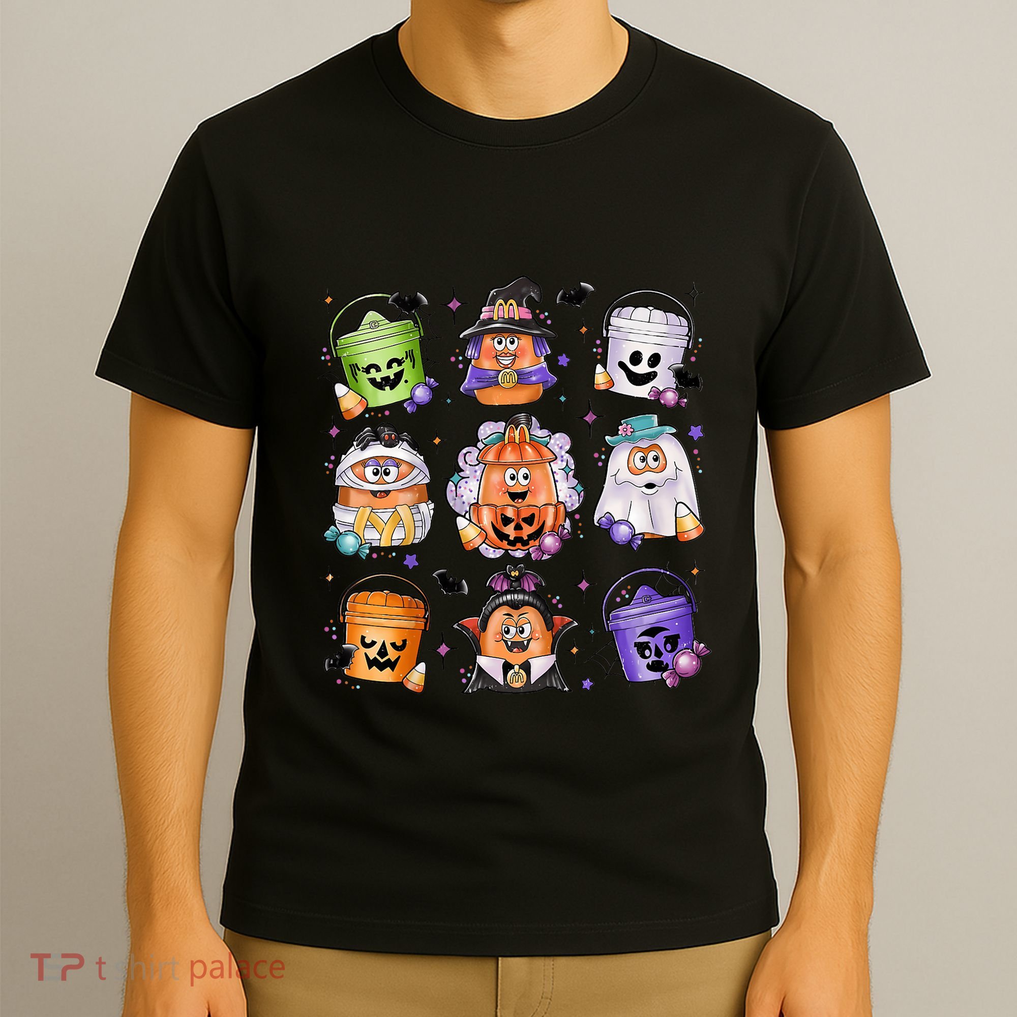Halloween Spooky Nugget Cute Scary Movie Characters Night T-Shirt