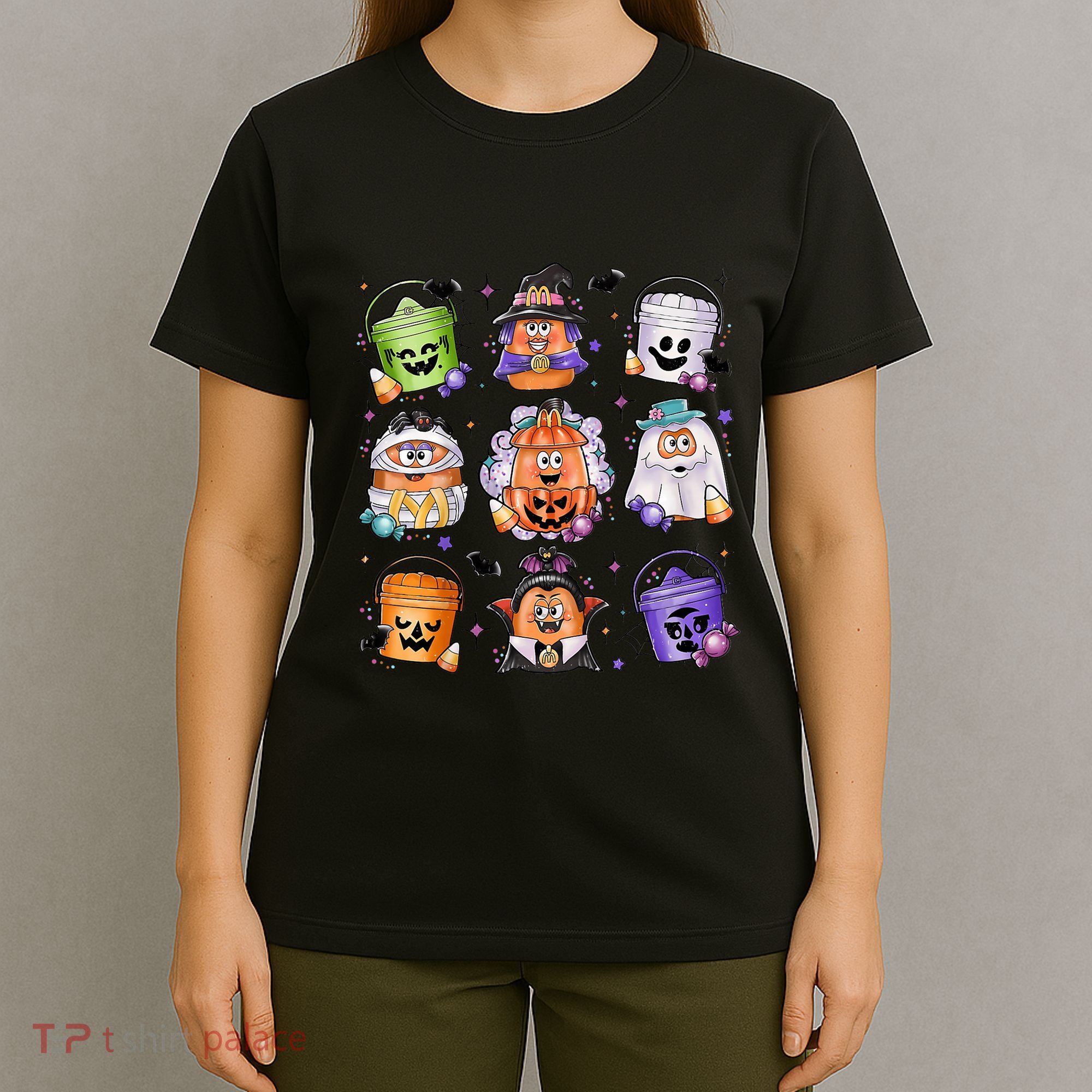 Halloween Spooky Nugget Cute Scary Movie Characters Night T-Shirt