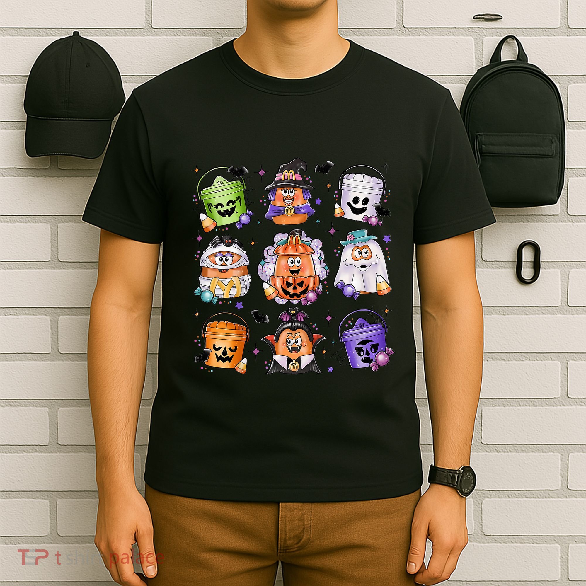 Halloween Spooky Nugget Cute Scary Movie Characters Night T-Shirt