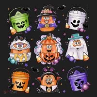 Halloween Spooky Nugget Cute Scary Movie Characters Night Hat thumb 2