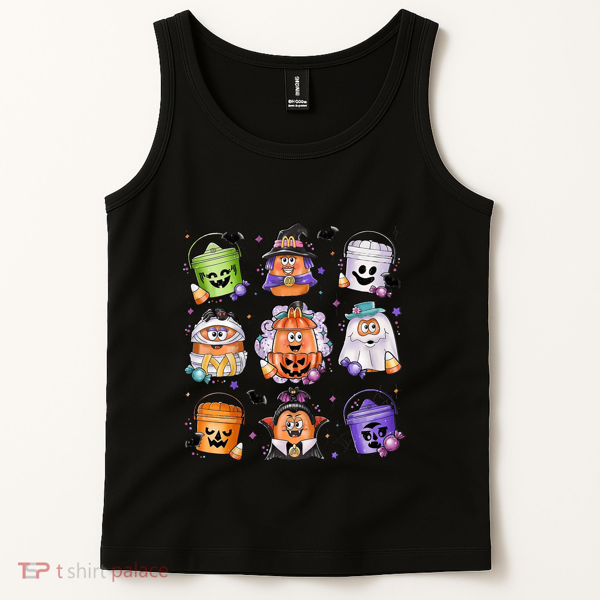 Halloween Spooky Nugget Cute Scary Movie Characters Night Tank Top