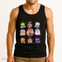 Halloween Spooky Nugget Cute Scary Movie Characters Night Tank Top thumb 3