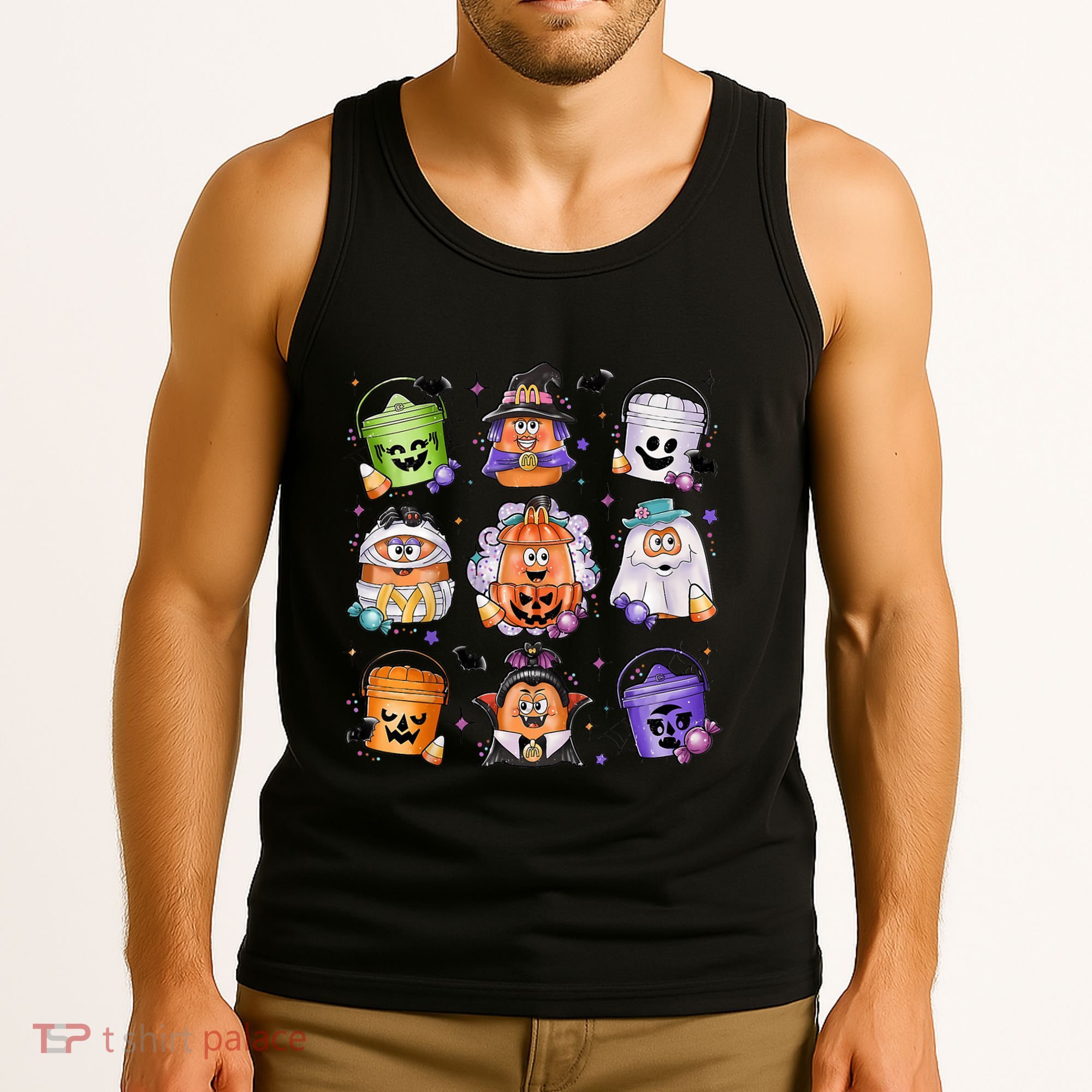 Halloween Spooky Nugget Cute Scary Movie Characters Night Tank Top