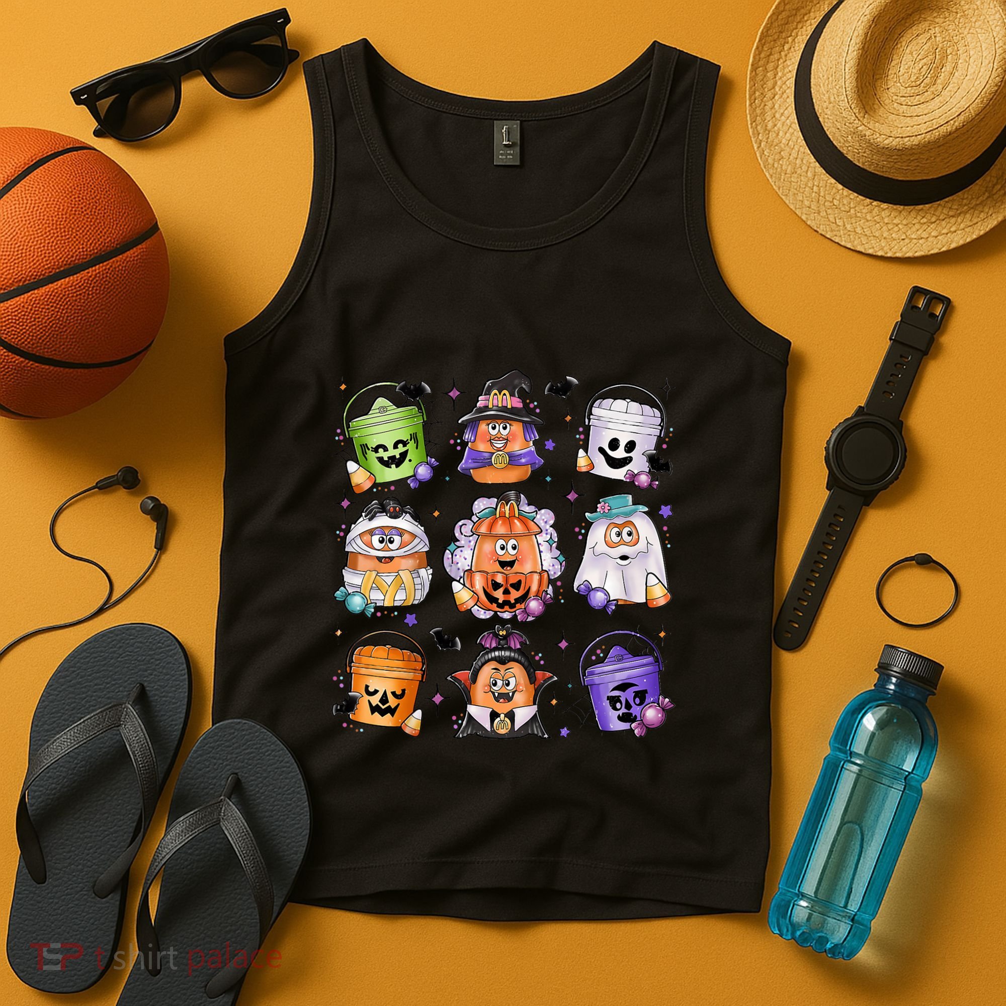 Halloween Spooky Nugget Cute Scary Movie Characters Night Tank Top