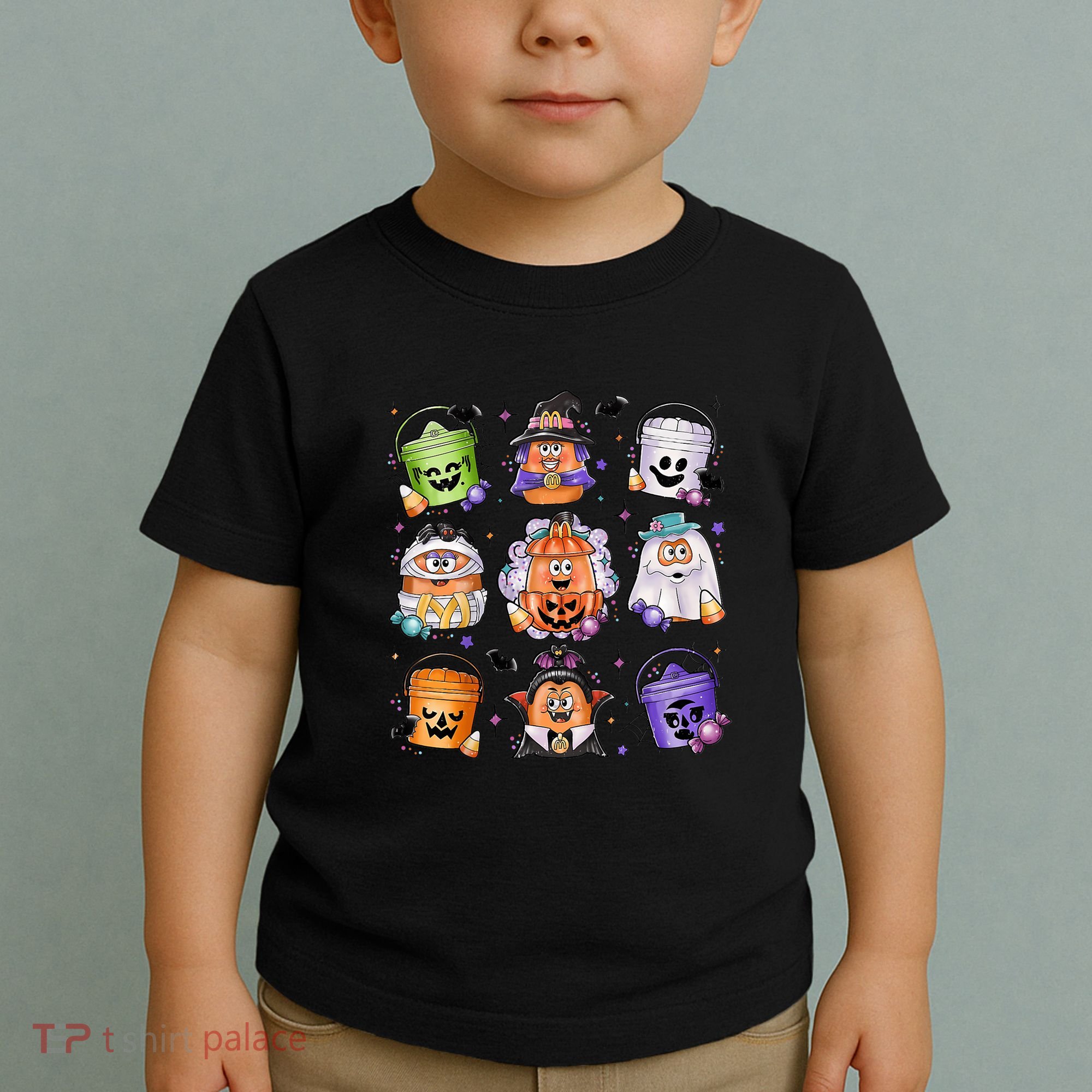 Halloween Spooky Nugget Cute Scary Movie Characters Night Toddler T-Shirt