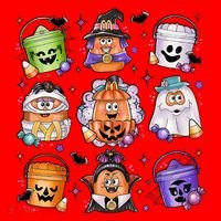 Halloween Spooky Nugget Cute Scary Movie Characters Night Santa Hat thumb 1
