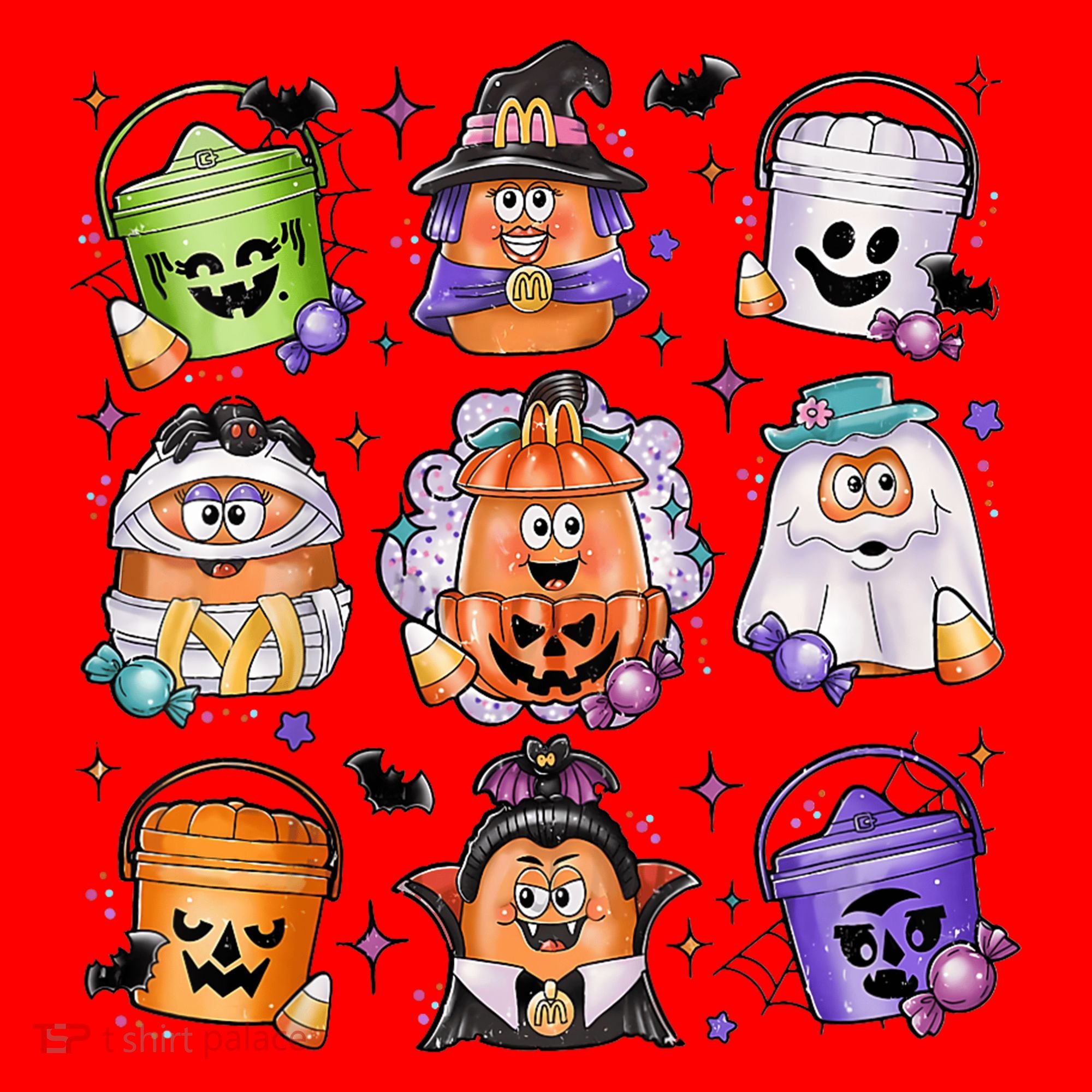 Halloween Spooky Nugget Cute Scary Movie Characters Night Santa Hat