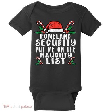Homeland Security Naughty List Christmas Baby Bodysuit