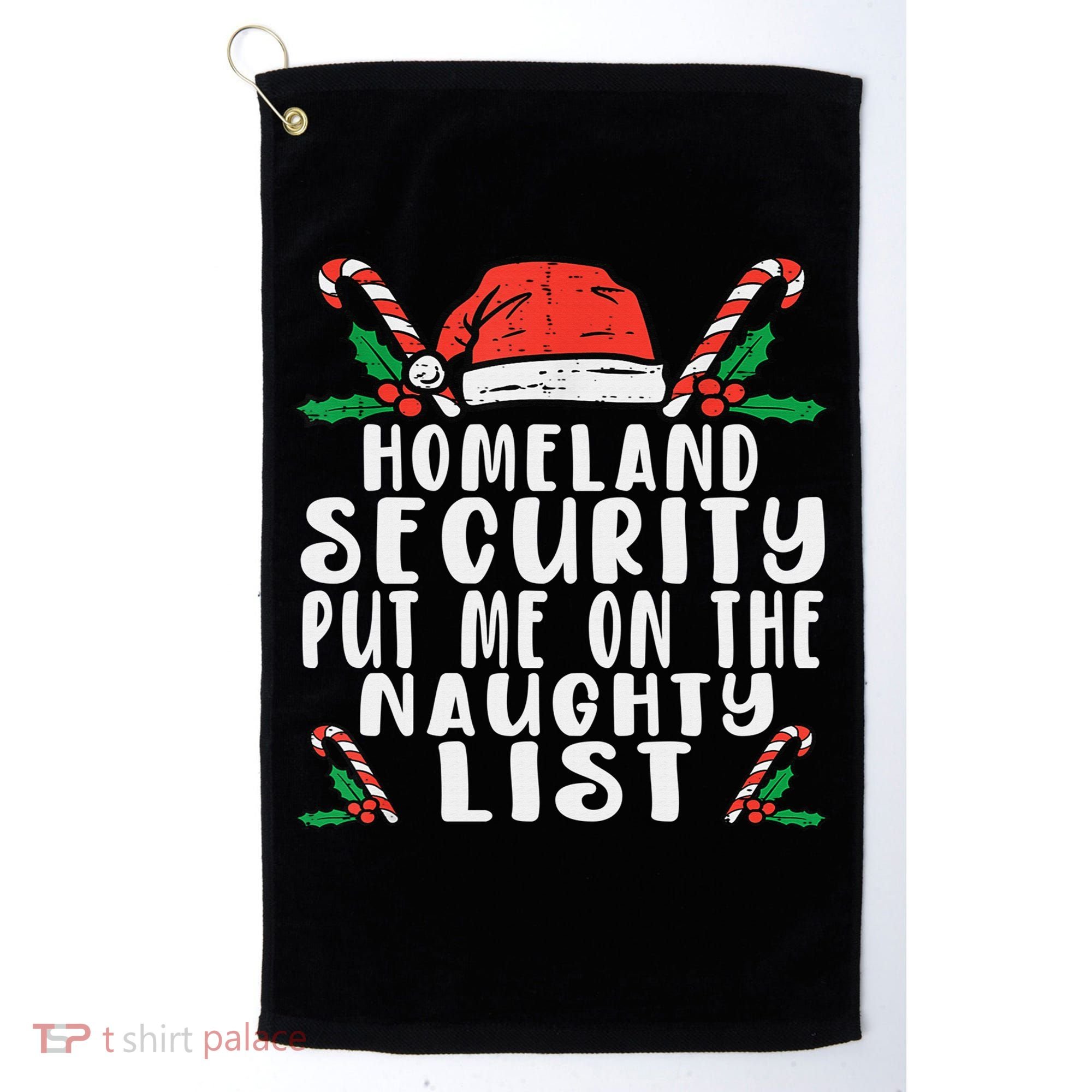 Homeland Security Naughty List Christmas Golf Towel