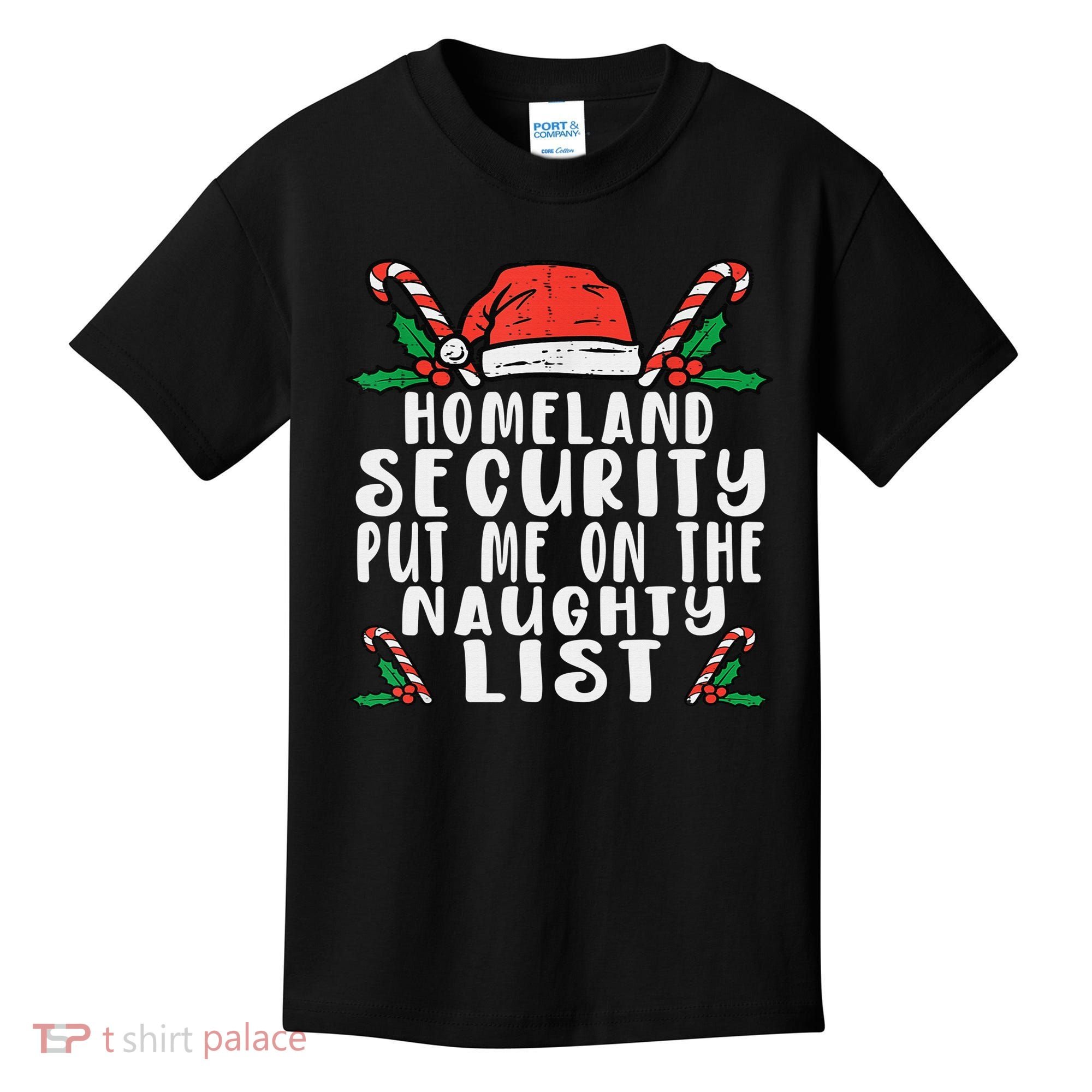 Homeland Security Naughty List Christmas Kids T-Shirt