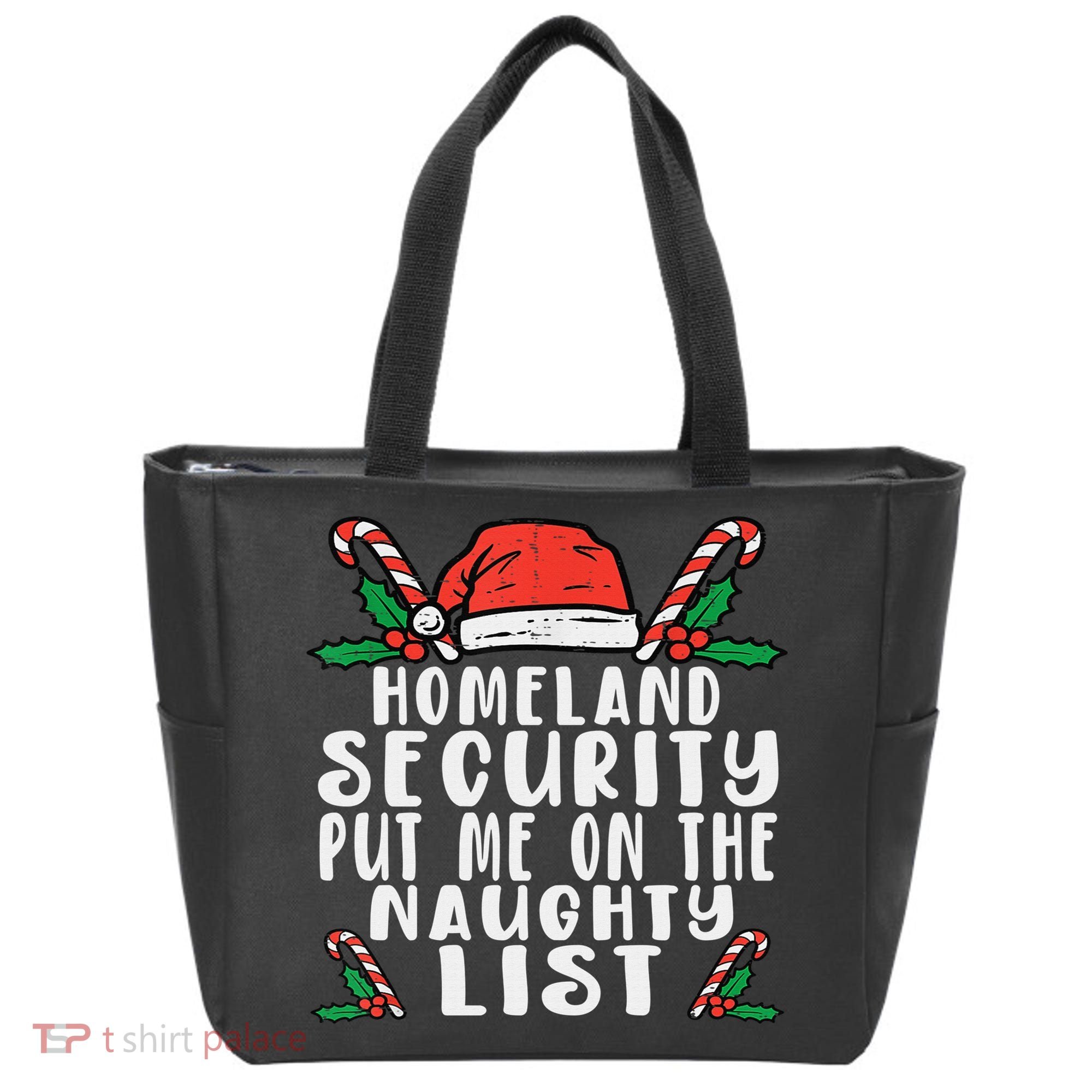 Homeland Security Naughty List Christmas Tote Bag