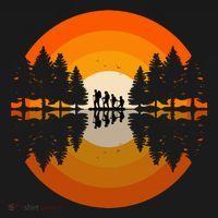 Hiker Sunset Nature Retro Gift USA-Made Doggie Bandana thumb 2