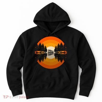 Hiker Sunset Nature Retro Gift Hoodie