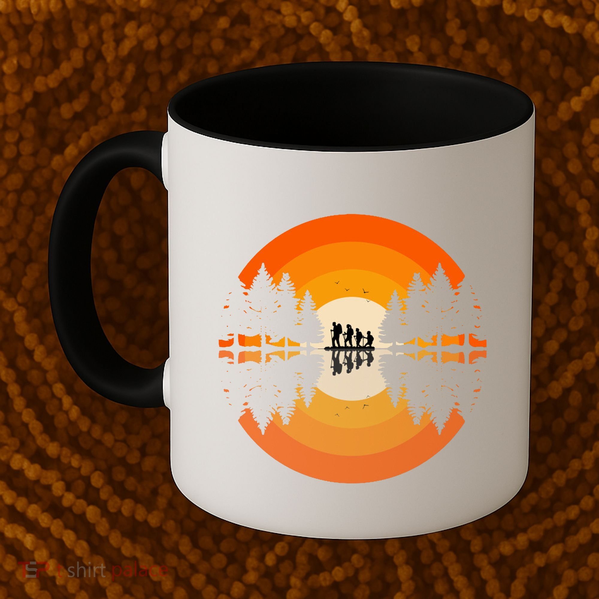 Hiker Sunset Nature Retro Gift Coffee Mug