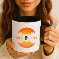 Hiker Sunset Nature Retro Gift Coffee Mug thumb 3