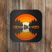 Hiker Sunset Nature Retro Gift Coaster thumb 0