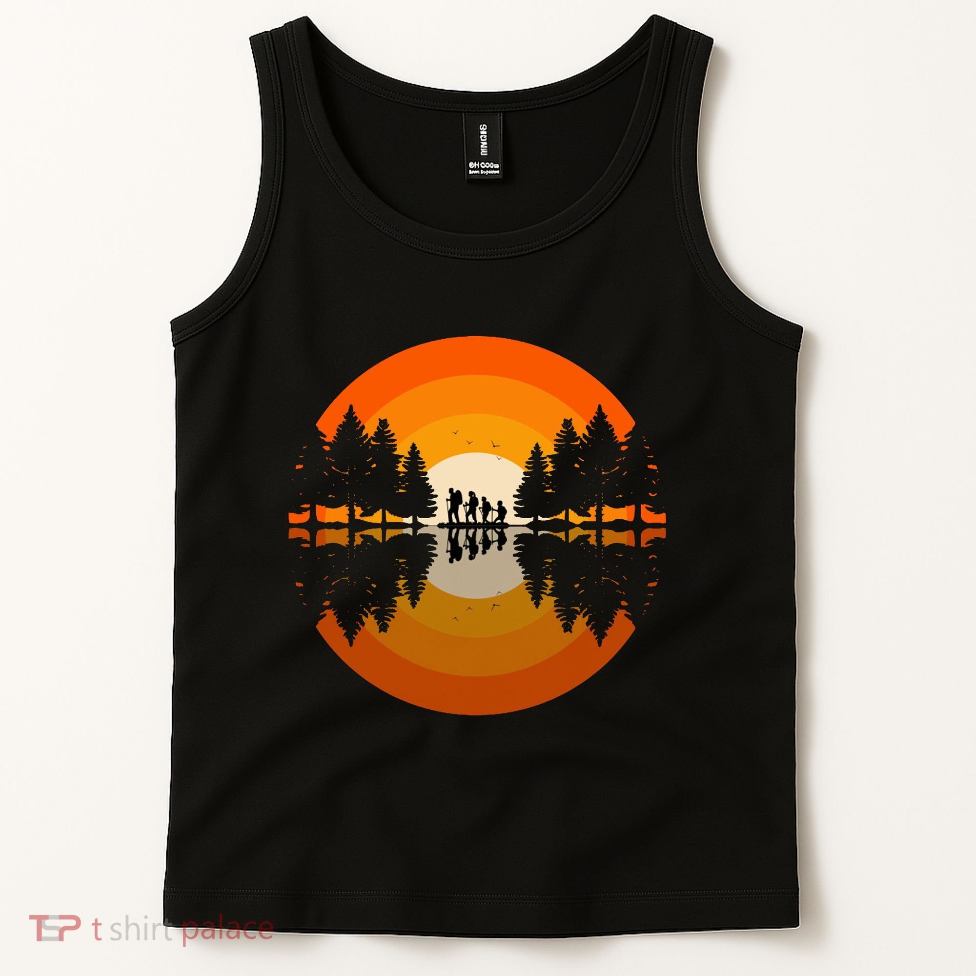 Hiker Sunset Nature Retro Gift Tank Top