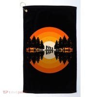 Hiker Sunset Nature Retro Gift Golf Towel thumb 0