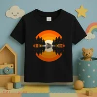 Hiker Sunset Nature Retro Gift Toddler T-Shirt thumb 3