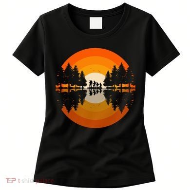 Hiker Sunset Nature Retro Gift Women's T-Shirt