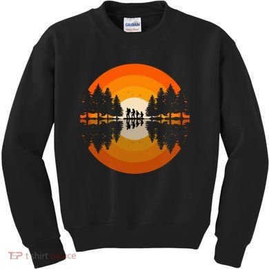 Hiker Sunset Nature Retro Gift Kids Sweatshirt