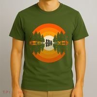 Hiker Sunset Nature Retro Gift T-Shirt thumb 3
