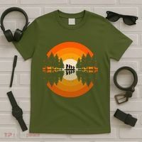 Hiker Sunset Nature Retro Gift T-Shirt thumb 5