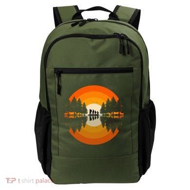 Hiker Sunset Nature Retro Gift Backpack