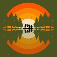 Hiker Sunset Nature Retro Gift Backpack thumb 2