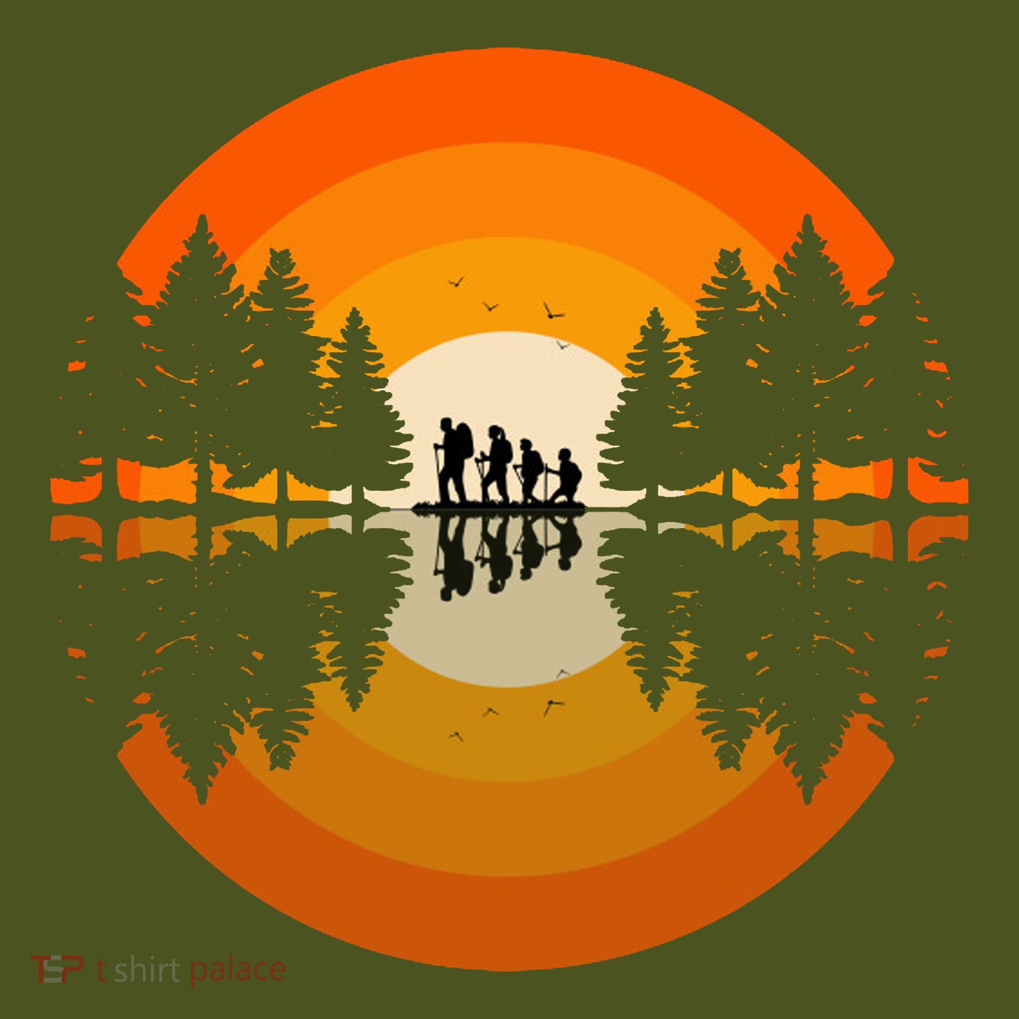 Hiker Sunset Nature Retro Gift Backpack
