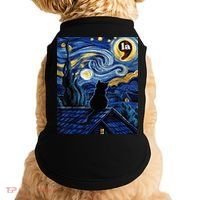 Halloween Starry Night Black Cat Comma La Kamala Harris Doggie Tank thumb 0