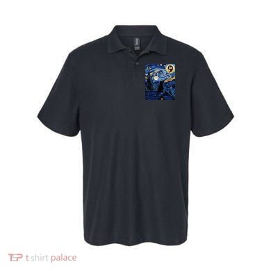 Halloween Starry Night Black Cat Comma La Kamala Harris Polo