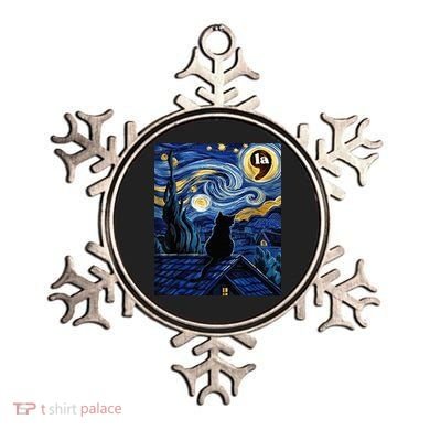 Halloween Starry Night Black Cat Comma La Kamala Harris Ornament
