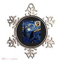 Halloween Starry Night Black Cat Comma La Kamala Harris Ornament thumb 0