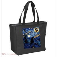 Halloween Starry Night Black Cat Comma La Kamala Harris Tote Bag thumb 2