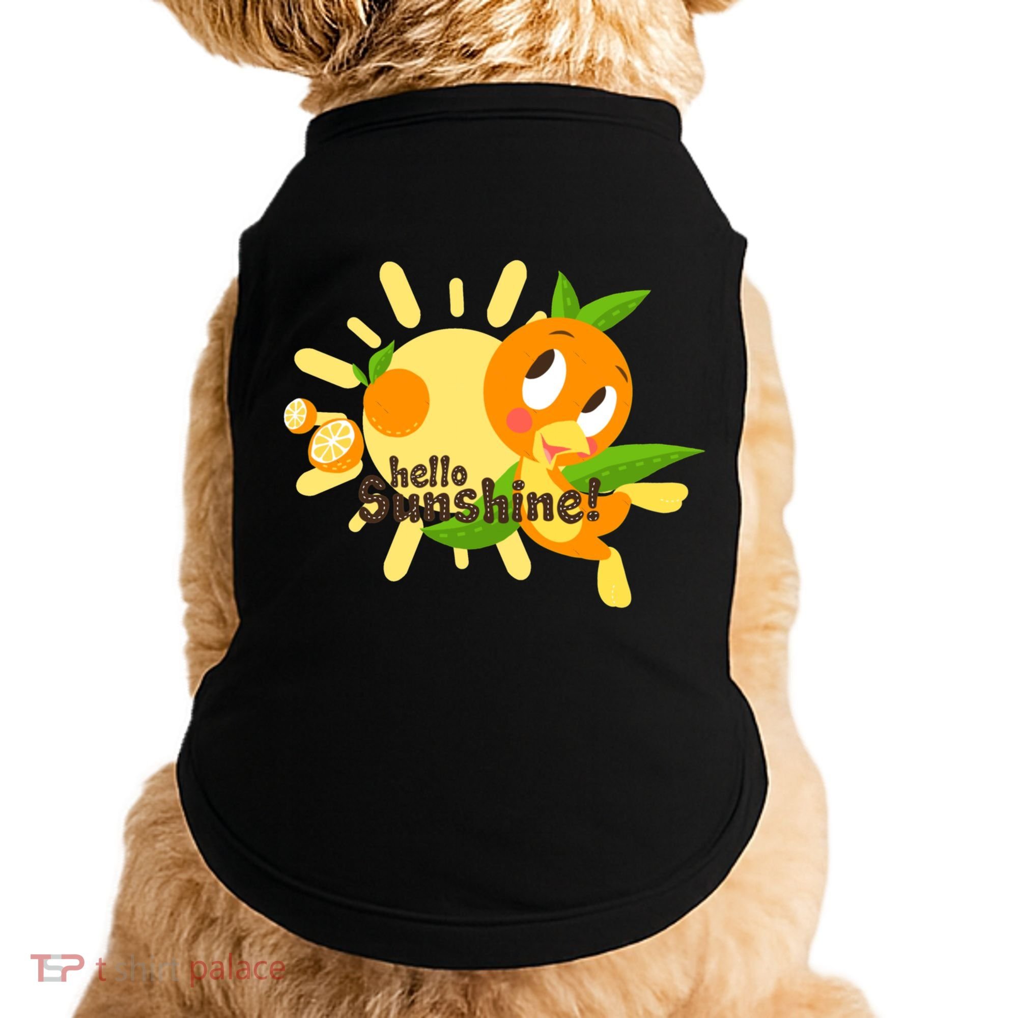 Hello Sunshine! Orange Bird (White Background) Doggie Tank